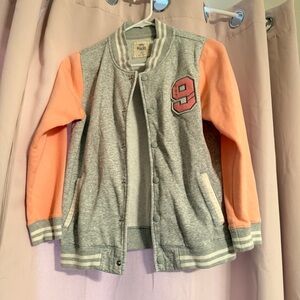 Gray and Pink Varsity Jacket